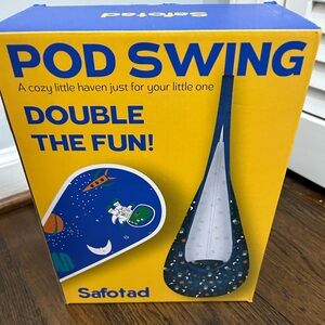 Blue Kids Pod Swing Seat -Sensory Hammock for Indoor & Outdoor Fun